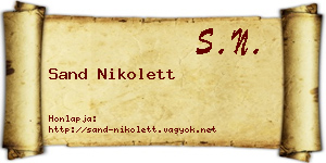 Sand Nikolett névjegykártya