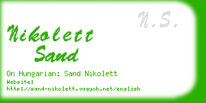 nikolett sand business card